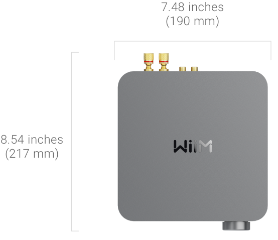 Dimensions for WiiM Amp