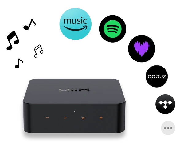 WiiM Pro playing music from supported streaming services